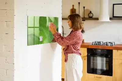Magnetic dry erase board with a modern waves design