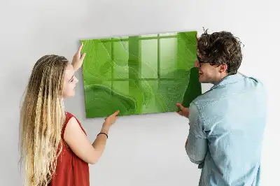 Magnetic dry erase board with a modern waves design