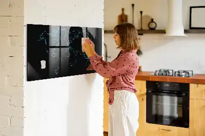 Magnetic dry erase board world map outline