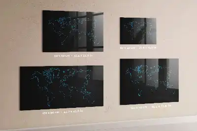 Magnetic dry erase board world map outline