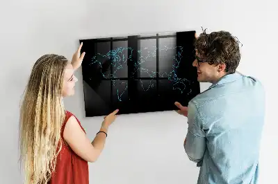 Magnetic dry erase board world map outline