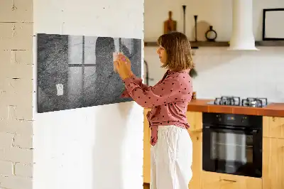 Magnetic erase board volcanic rock style