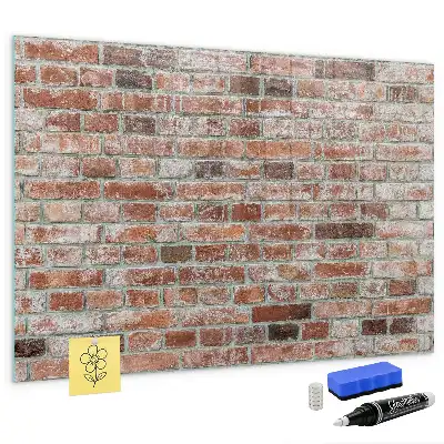 Magnetic dry erase board brick wall design