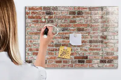 Magnetic dry erase board brick wall design