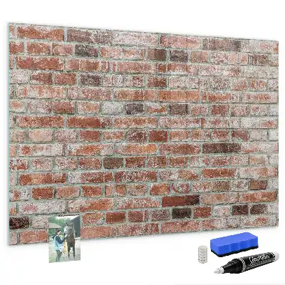 Magnetic dry erase board brick wall design