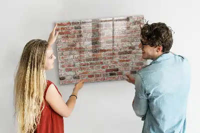 Magnetic dry erase board brick wall design