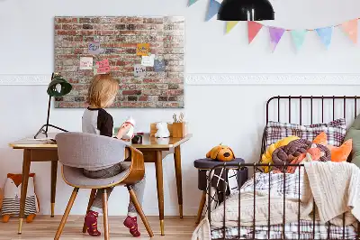 Magnetic dry erase board brick wall design