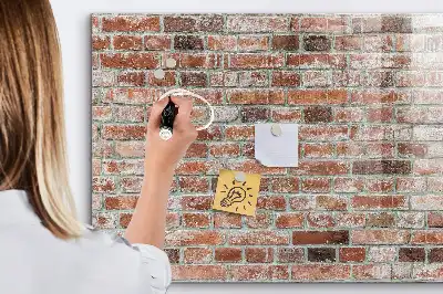 Magnetic dry erase board brick wall design