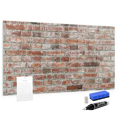 Magnetic dry erase board brick wall design