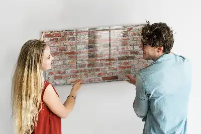 Magnetic dry erase board brick wall design