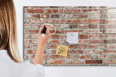 Magnetic dry erase board brick wall design