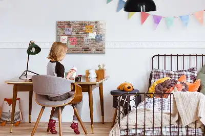 Magnetic dry erase board brick wall design
