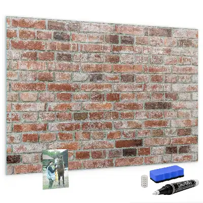 Magnetic dry erase board brick wall design