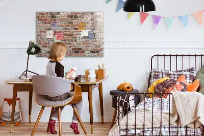 Magnetic dry erase board brick wall design