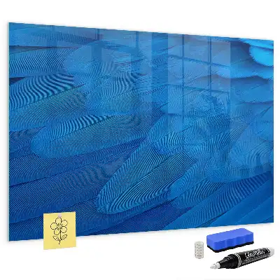 Magnetic dry erase board with bird feathers design
