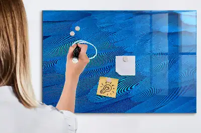 Magnetic dry erase board with bird feathers design