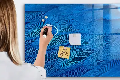 Magnetic dry erase board with bird feathers design