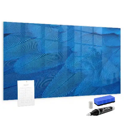 Magnetic dry erase board with bird feathers design