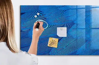 Magnetic dry erase board with bird feathers design