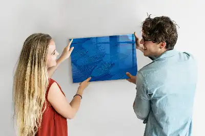 Magnetic dry erase board with bird feathers design