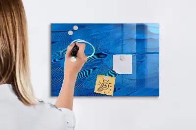 Magnetic dry erase board with bird feathers design