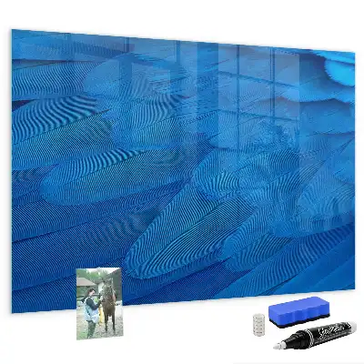 Magnetic dry erase board with bird feathers design