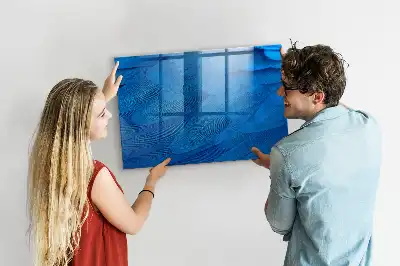 Magnetic dry erase board with bird feathers design