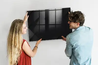 Magnetic dry erase board with dark wall pattern