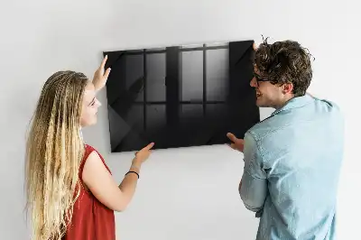 Magnetic dry erase board with dark wall pattern