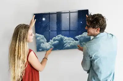Magnetic erase board night sky design