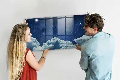 Magnetic erase board night sky design