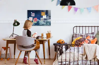 Magnetic erase board night sky design