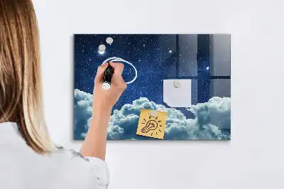 Magnetic erase board night sky design
