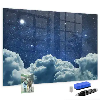 Magnetic erase board night sky design