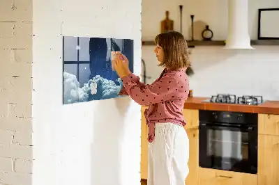 Magnetic erase board night sky design