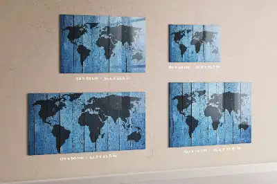 Magnetic dry erase board world map design