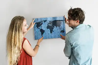 Magnetic dry erase board world map design