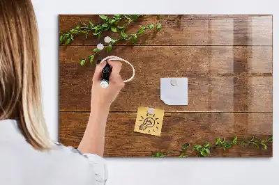 Magnetic dry erase board with a rustic wood frame