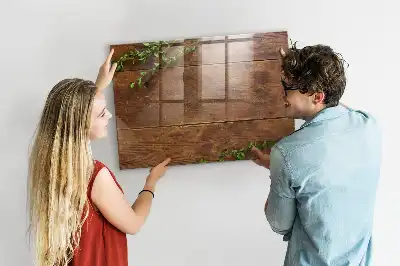 Magnetic dry erase board with a rustic wood frame