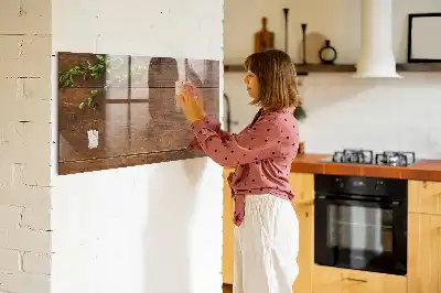 Magnetic dry erase board with a rustic wood frame