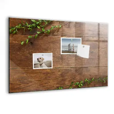 Magnetic dry erase board with a rustic wood frame