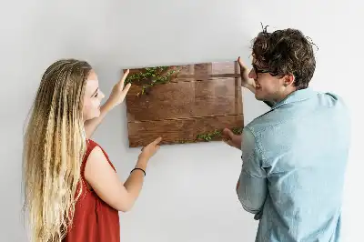 Magnetic dry erase board with a rustic wood frame