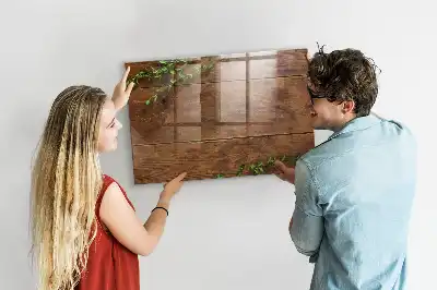 Magnetic dry erase board with a rustic wood frame