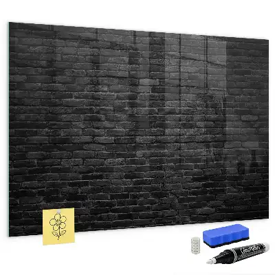 Magnetic dry erase board dark brick wall design