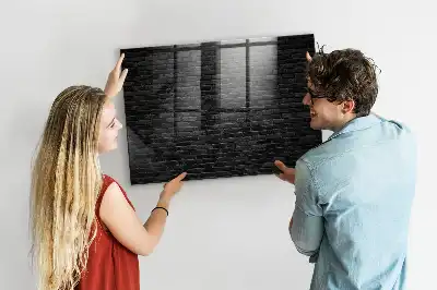 Magnetic dry erase board dark brick wall design