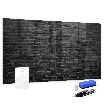 Magnetic dry erase board dark brick wall design