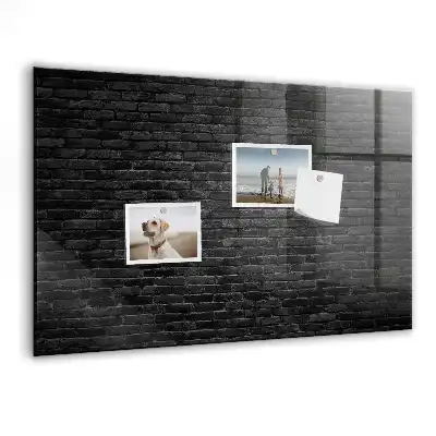 Magnetic dry erase board dark brick wall design