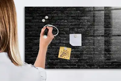 Magnetic dry erase board dark brick wall design