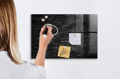 Magnetic dry erase board dark brick wall design