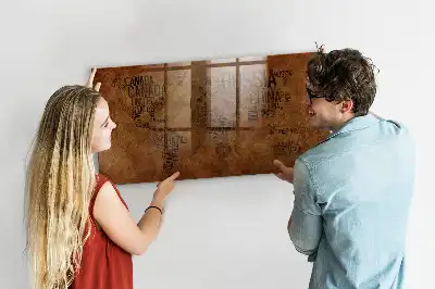Magnetic erase board with map and country names